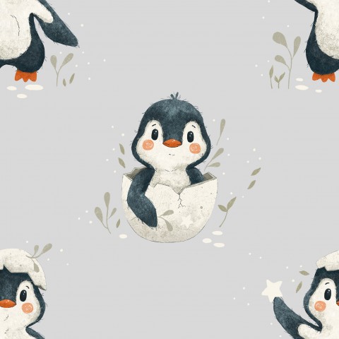 Roztomilý tučňák - šedý