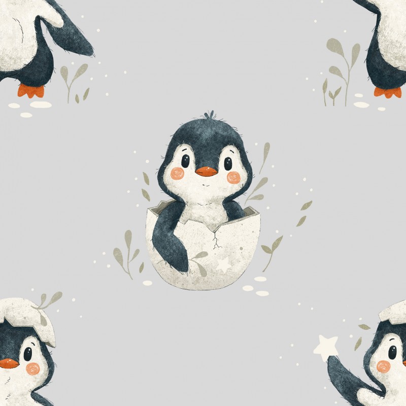 Pingouin mignon - gris