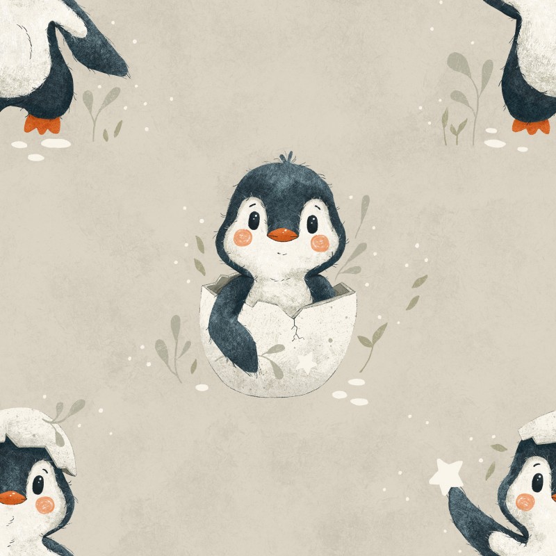 Pingouin mignon - crème