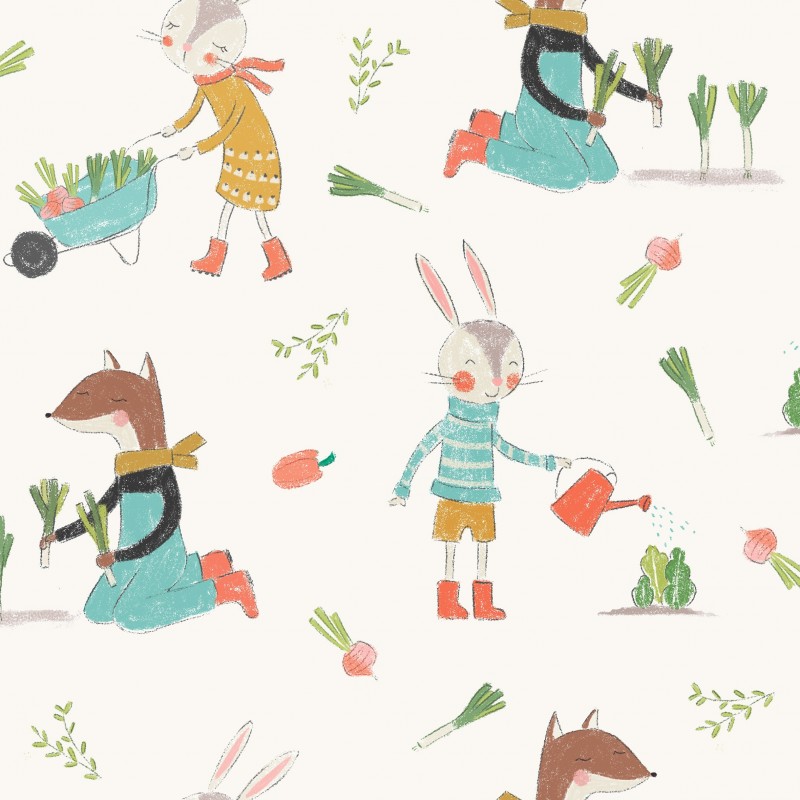 Kaninchen- und Fuchsgartenarbeit
