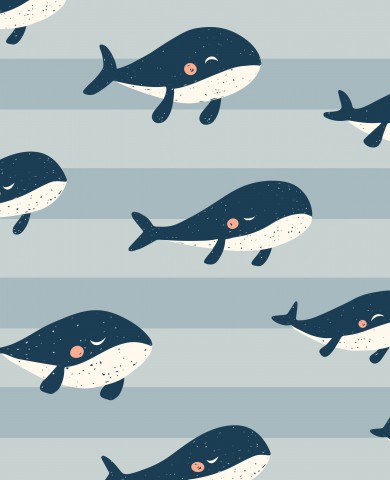 Wieloryby z niebieskimi paskami