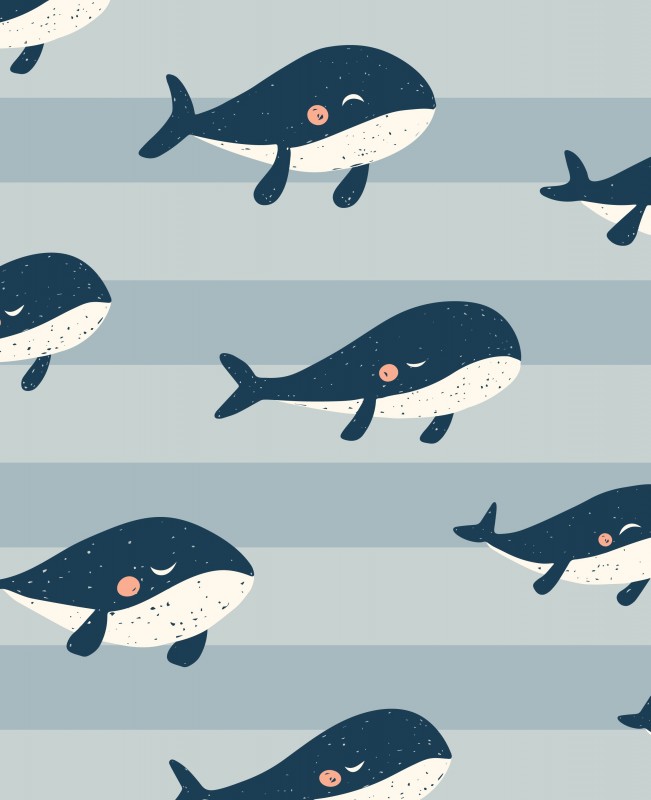 Wale mit blauen Streifen