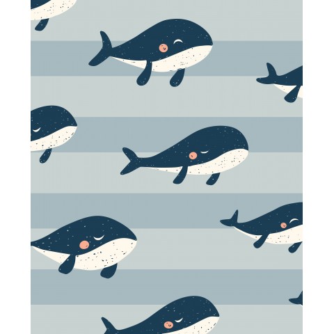 Baleines à rayures bleues