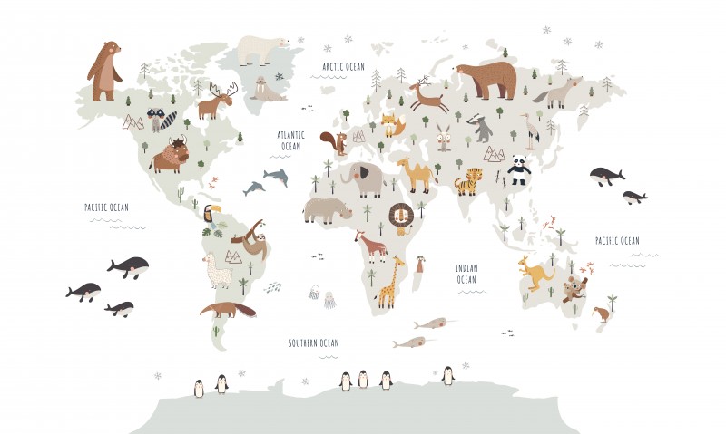 Map with animals panel