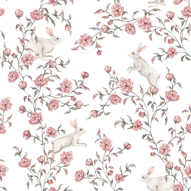 Rabbits in roses SMALL