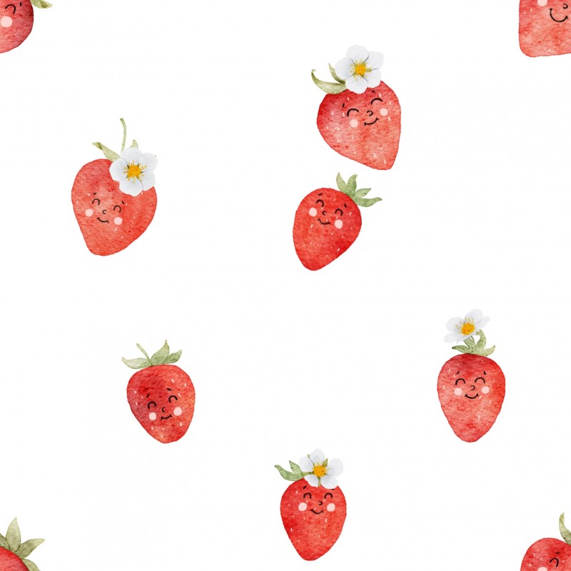 Glückliche Erdbeere - weiß