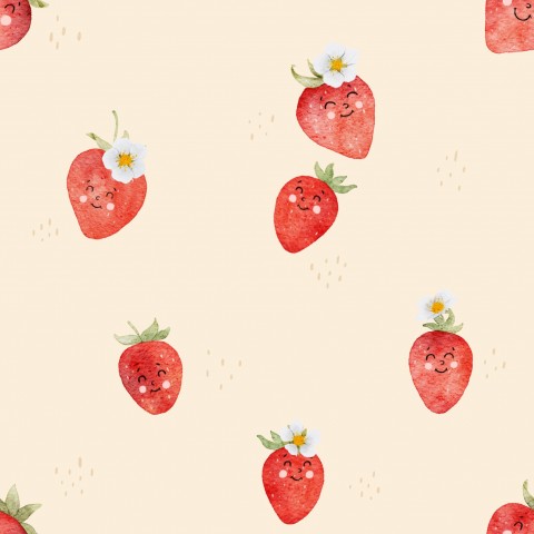Glückliche Erdbeere - Beige