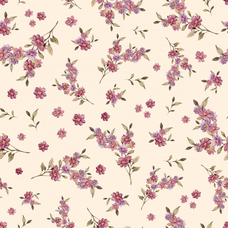 Pink flowers small beige