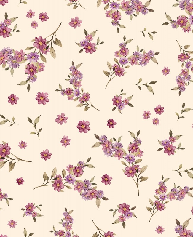Pink flowers small beige