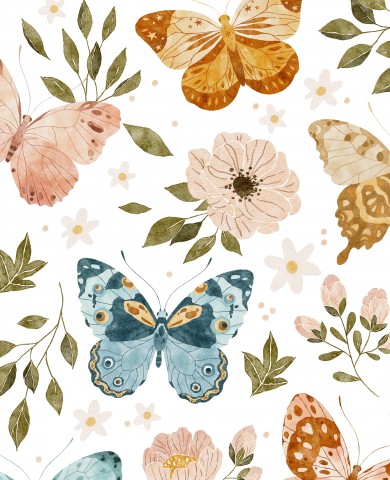 Motýl a květiny