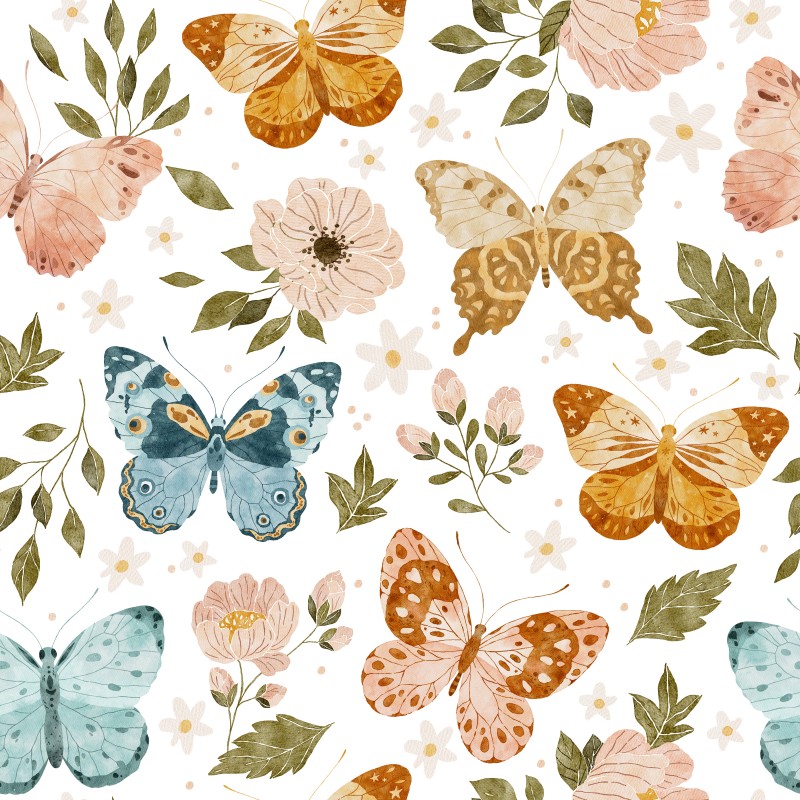 Papillon et fleurs