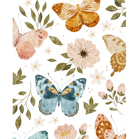 Motýl a květiny
