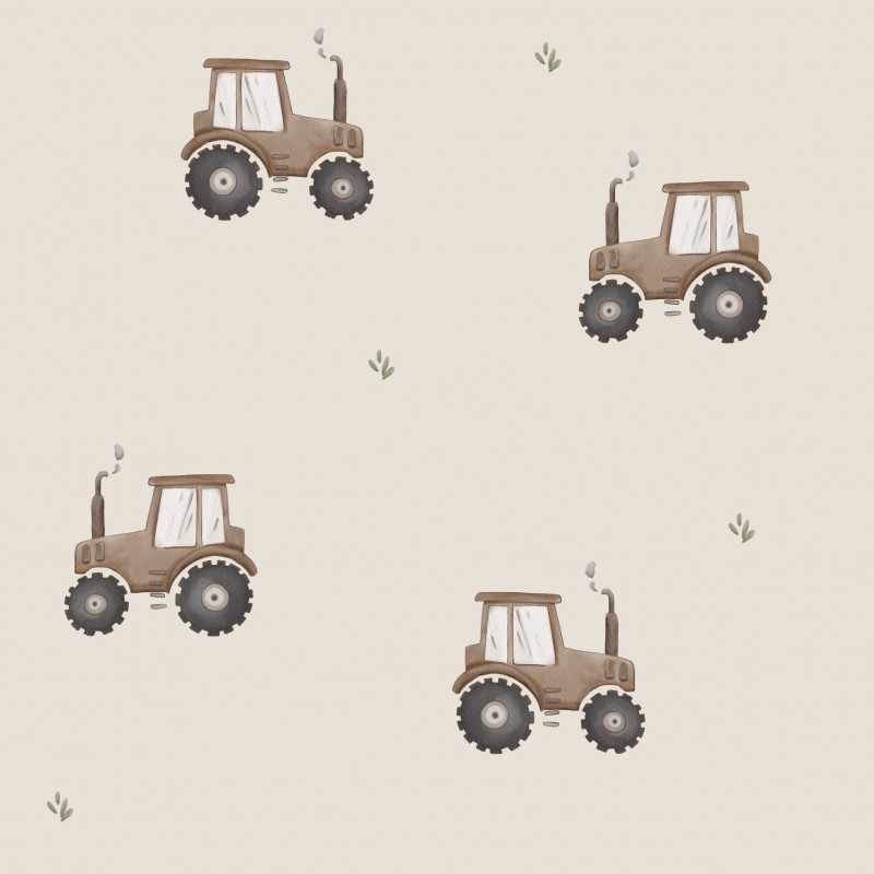 Brązowy Traktor Beżowy