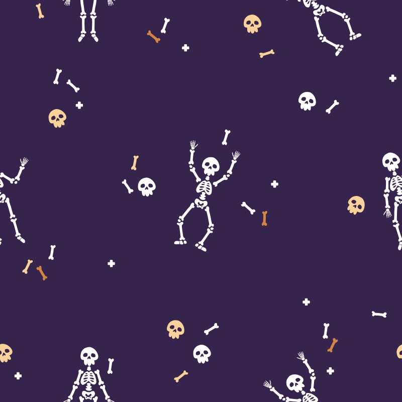 Squelette dansant violet