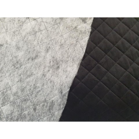 Velvet quilted Black square- 1m - OUT 1603