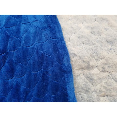 Minky pikowane Victoria blue serca- 1m - OUT 1605