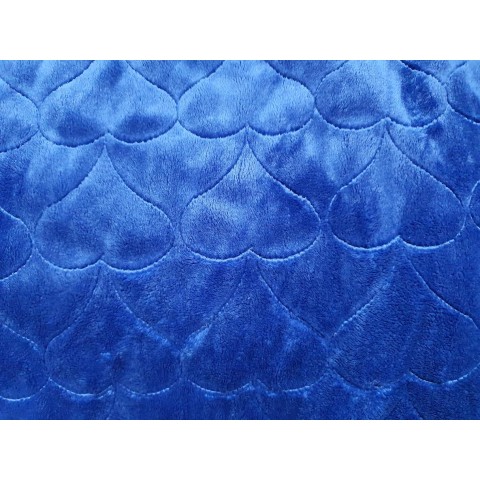 Minky pikowane Victoria blue serca- 1m - OUT 1605