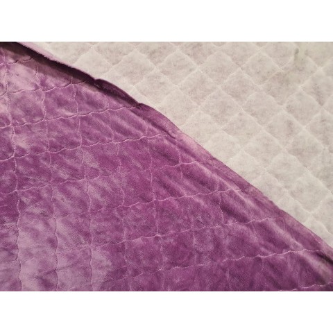 Minky quilted Smoky Grape...