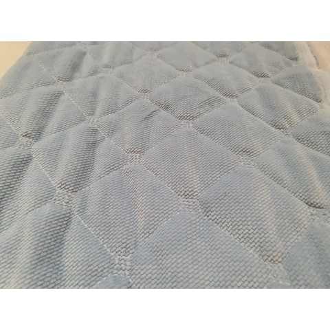 Velvet pikowany Baby blue kwadrat - 1m - OUT 1634