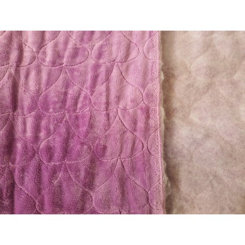 Minky quilted Smoky Grape heart - 1m - OUT-1629