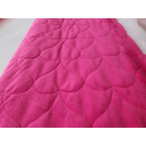 Velvet quilted Fuchsia heart - 1m - OUT 1627