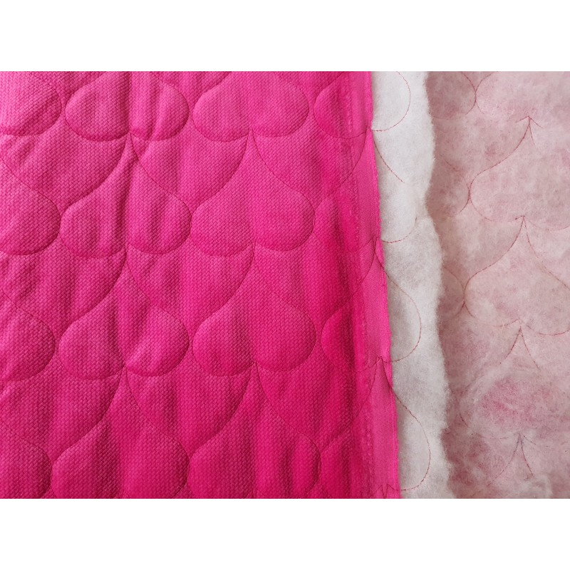 Velvet quilted Fuchsia heart - 1m - OUT 1627