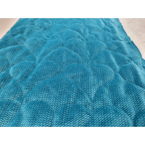 Velvet quilted Mosaic Blue heart - 1m - OUT 1626
