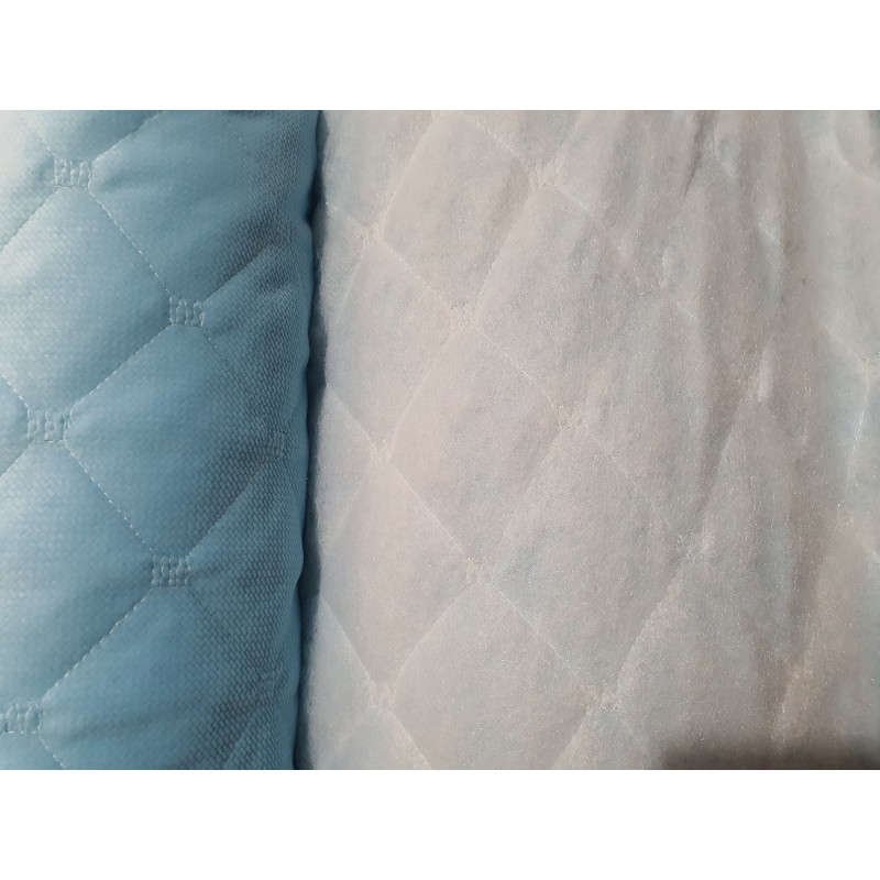 Velvet quilted Sky Blue square - 1m - OUT 1625