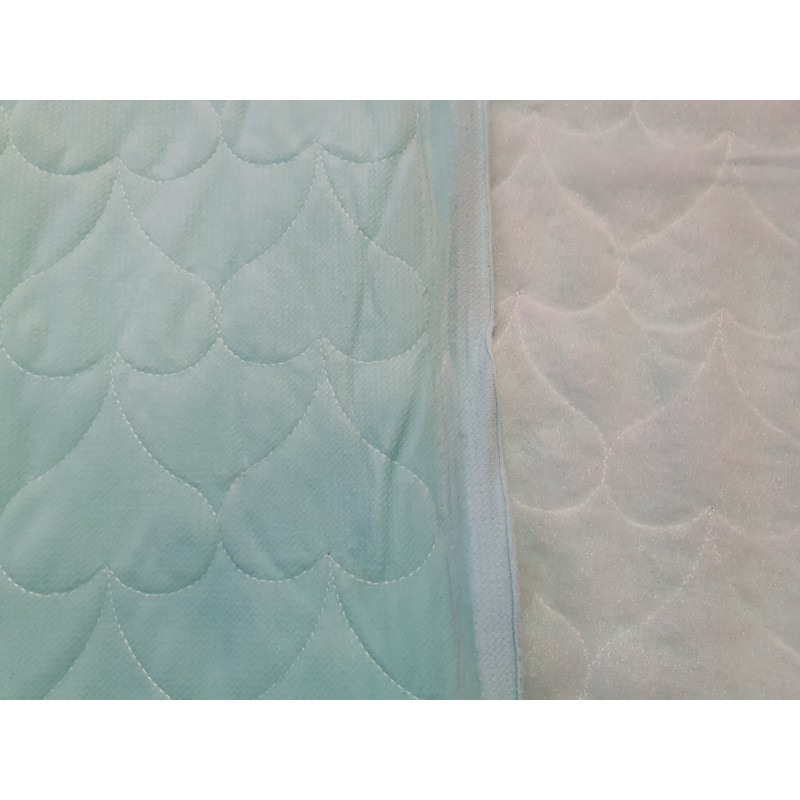 Velvet quilted Beach Glass heart - 1m - OUT 1645