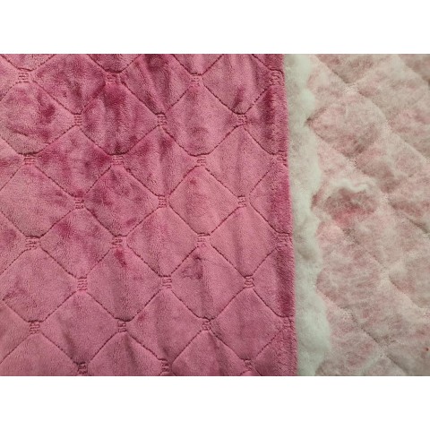 Velvet pikowany Azalea Pink kwadrat - 1m - OUT 1622