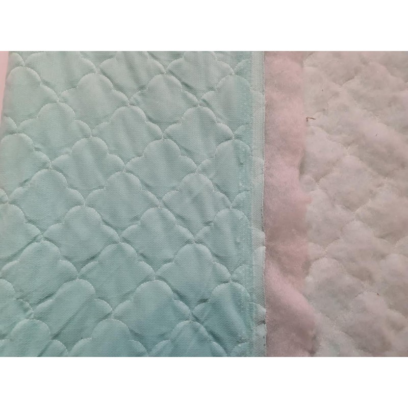 Velvet quilted Beach Glass clouds - 1m - OUT-1621