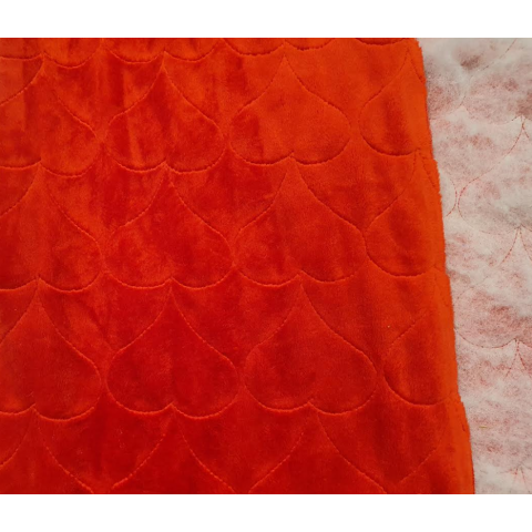Minky quilted Tomato heart - 1m - OUT 1649