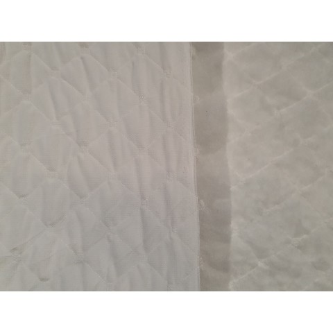 Velvet pikowany White kwadrat - 1m - OUT-1661