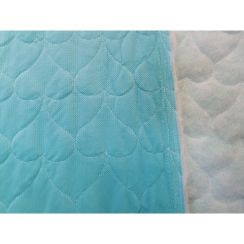 Velvet quilted WB Green heart - 1m - OUT-1664