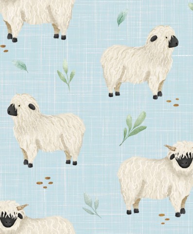 Śliczne owce na niebiesko