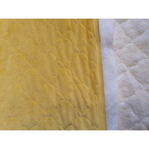 Velvet quilted Spicy Mustard clouds - 1m - OUT-1673
