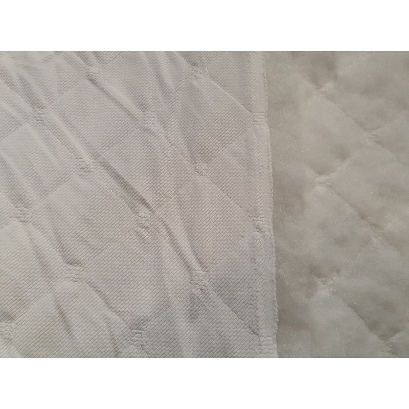 Velvet pikowany White kwadrat - 1m - OUT-1675