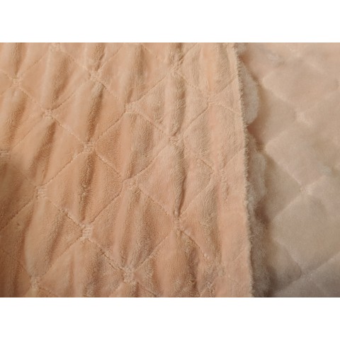 Minky pikowane Soft Pink kwadrat - 1m - OUT-1668