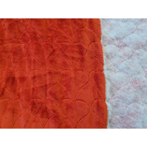 Minky quilted Tomato heart - 1m - OUT-1701