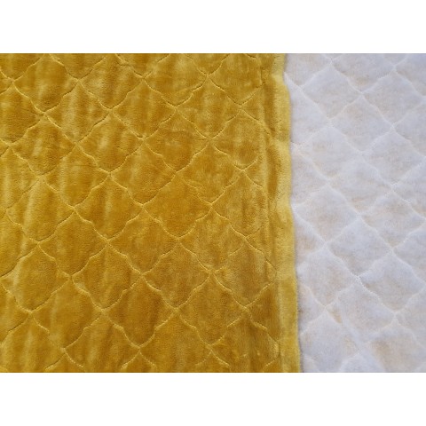 Minky quilted Spicy Mustard cloud - 1m - OUT-1685