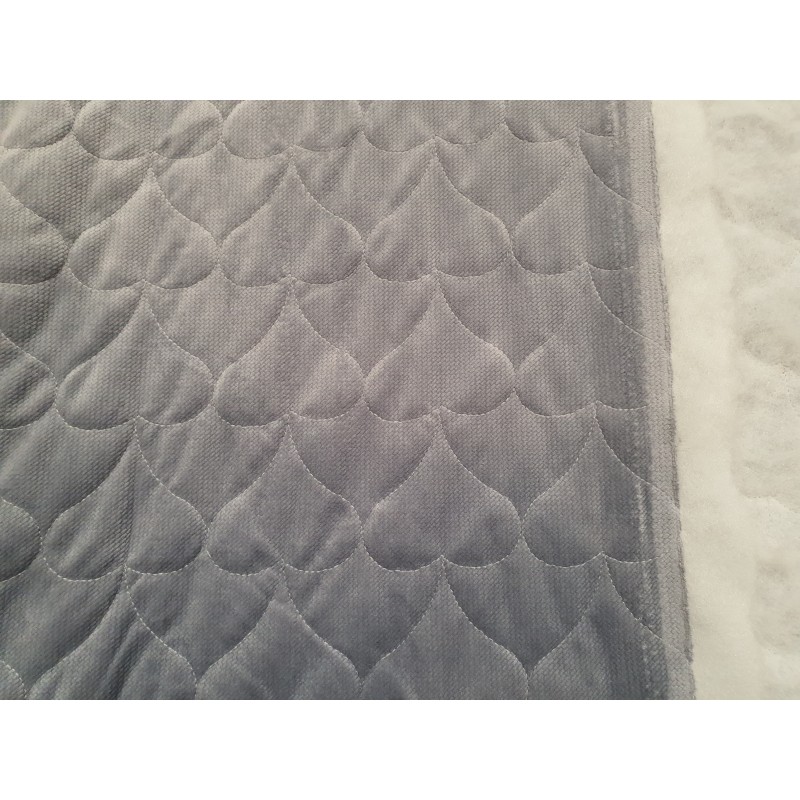 Velvet quilted Dapple Gray heart - 1m - OUT-1686