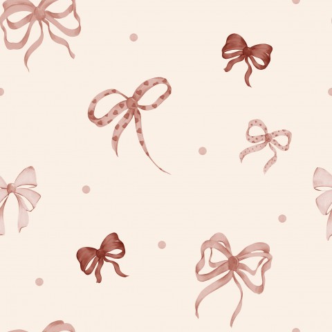 Pink bows on beige background
